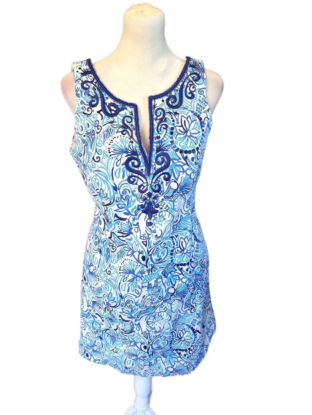 Lilly Pulitzer Blue & Navy Paisley-Print Sleeveless Midi Dress